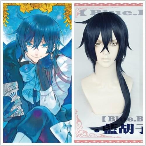 Japan Anime The Case Study of Vanitas Cosplay Wig Vanitas no Karte Long Black Blue 70cm Heat Resistant Synthetic Hair Wig