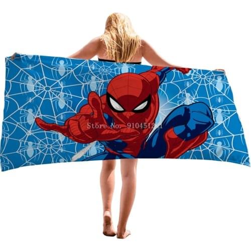 Disney Red Spiderman Preschool Kids Children Boys Bath Towel Wrap Cover Up for Shower Beach Swimming Towel