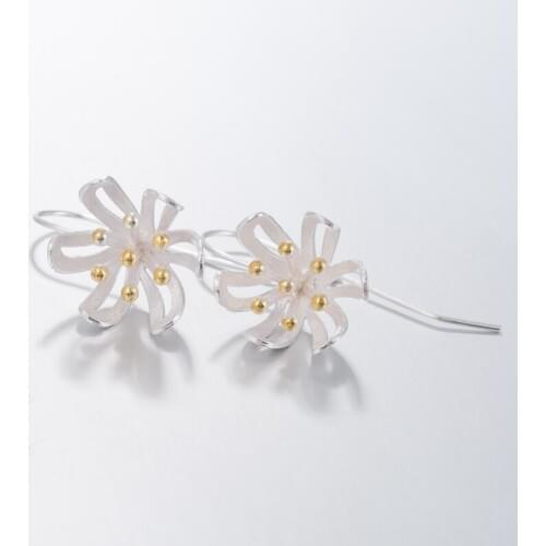 Yiustar New Fashion Big Flower Earrings Best Friends Gift Statement Jewelry Long Flower Pendant Earrings Wedding Gifts