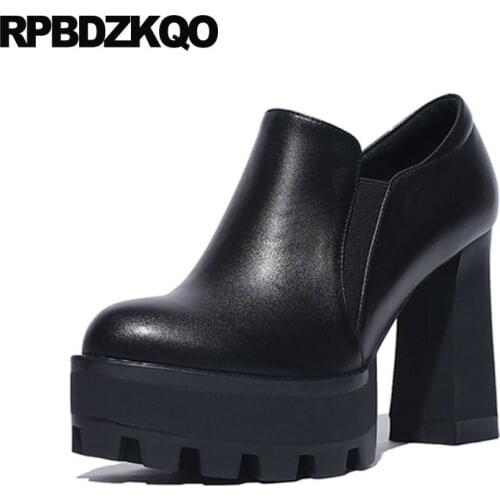 Boots Black Autumn Lace Up Booties Fashion Designer Shoes Women Luxury 2021 Chunky Fetish Extreme High Heel Size 34 Platform New