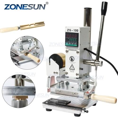 ZS100 Electric Leather Stamping Machine Custom Metal Stamp Leather embossing hot stamping foil machine