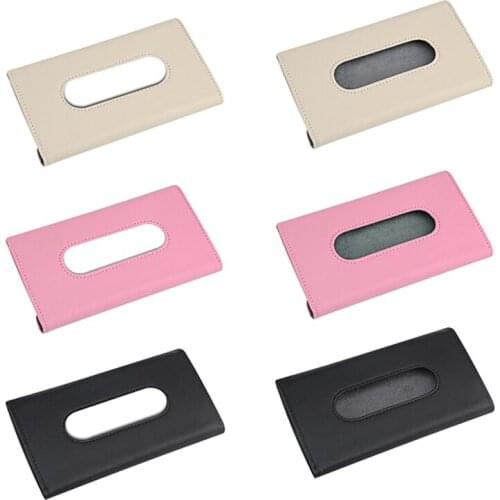 1 Pcs Car Tissue Box Towel Sets Car Sun Visor PU Leather Tissue Box Holder Bring Paper Towels Hanging Car Visor Tissue Holder