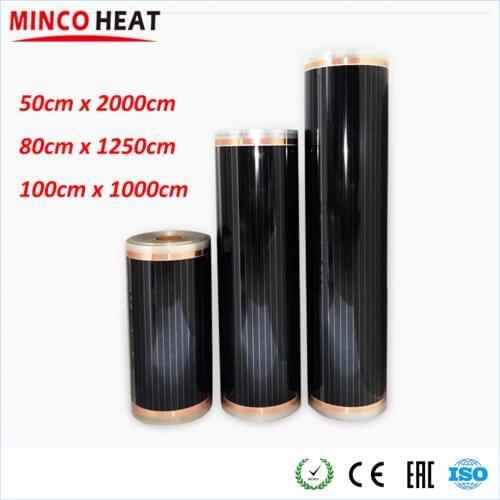 10m2/lot All sizes 50cm 80cm 100cm Width Warm Floor Carbon Infrared Healthy Floor Heating Laminate Electric Heater Film