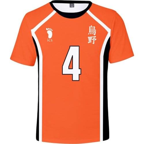 2020 Anime Haikyuu Hinata Shoyo Cosplay Costume 3D T-shirt High School Volleybal Fashion Summer Short Sleeves O-neck Tops