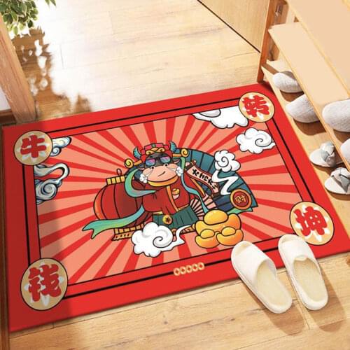 40x60cm Door Floor Mat - Indoor Outdoor Rug Entryway Welcome Mats with Rubber Backing,Chinese Style Lucky Doormat