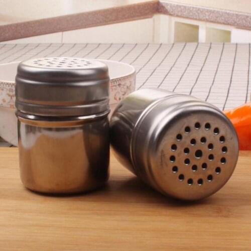 5*7cm Stainless Steel Salt Shaker Jar Sugar Pepper Toothpick Storage Bottle BBQ Picnic Seasoning Storage Jars SN3085