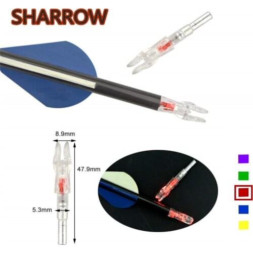 6pcs Archery Arrow Nock Lighted Nocks Automatic LED Replacement Arrow Nock Fit ID 5.3mm Arrow Shaft For Bow Hunting Accessories