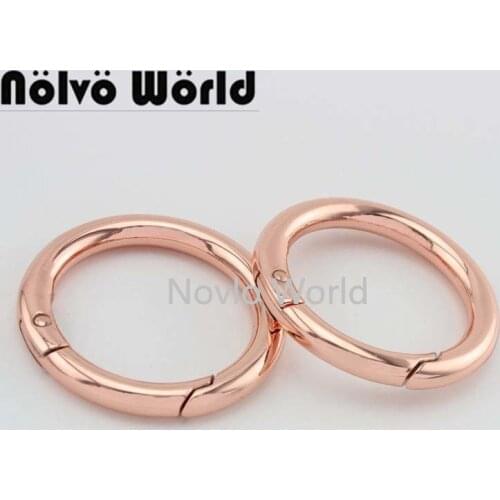 Nolvo World 5-20-100pcs 6 colors 33mm 1-1/4" Round Carabiner Snap Clip Trigger Spring Keyring Rose Gold Heavy Buckle
