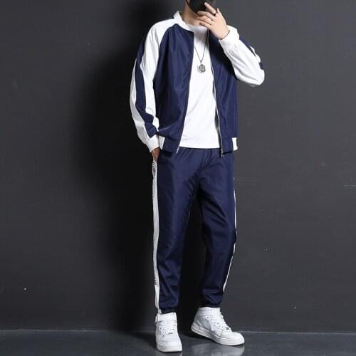 Brand Mens Sets Casual Men Tracksuit 2 Piece Set 2021 Spring Autumn Jacket+Pants Fashion Sports Suit male Streetwear Hip Hop