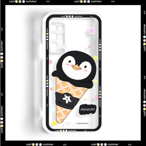 ASINA Transparent TPU Case For Honor 20 30 Pro 8x 9x 9a Ins Style Cute Ice Cream Cover Bumper For Honor View 30 40 Fashion Capa