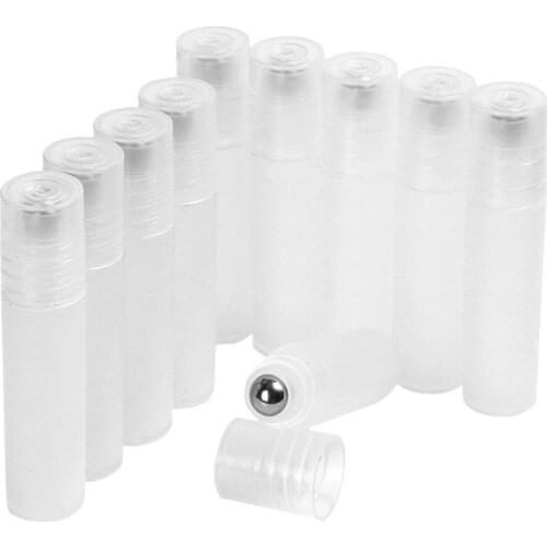 10Pcs Empty Clear Roller Ball Bottle Plastic Container for Essential Oil Perfume Ideal for holding essential oils, perfume oils