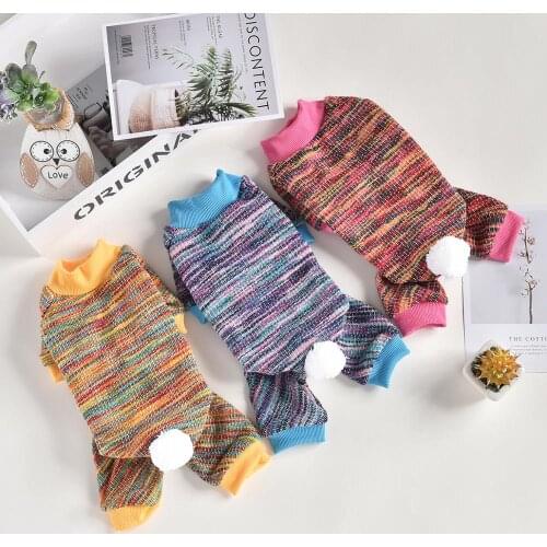 Dog Cat Jumpsuit Hoodie Rainbow design Pet Puppy Coat Jacket Spring/Autumn Clothes Apparel