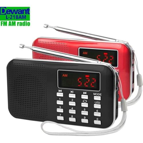 Free shipping L-218AM portable mini thin pocket digital auto scan FM AM radio receiver with MP3 audio music player speaker