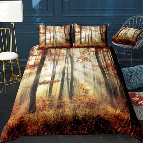 Autumn Morning Sunrays Quilt Cover Pillowcase 3Piece Comforter Bedding Set With Pillow Case Single Double Duvet Cover