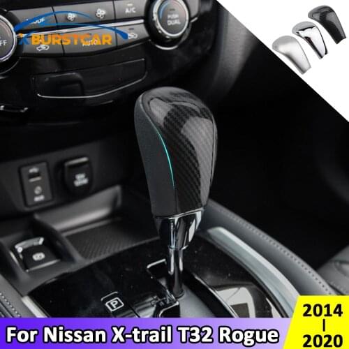 Car Gear Head Shift Knob Cover Gear Shift Handle Ball Collars for Nissan X-trail XTrail T32 Rogue 2014-2020 AT Gear Head Trim