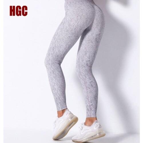 HGC Leggings Sport Women Fitness High Waist Digital Printing Yoga Pants Squat Proof Sexy Gym Tights Workout Elastic Sweatpants