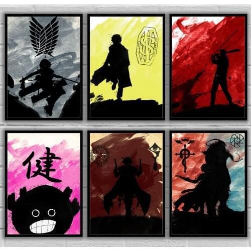Mikasa Ackerman Scamander Negan Chopper Alucard Alchemist Cyborg futur Warrior Violet Kakashi Japan Art Poster Canvas Painting