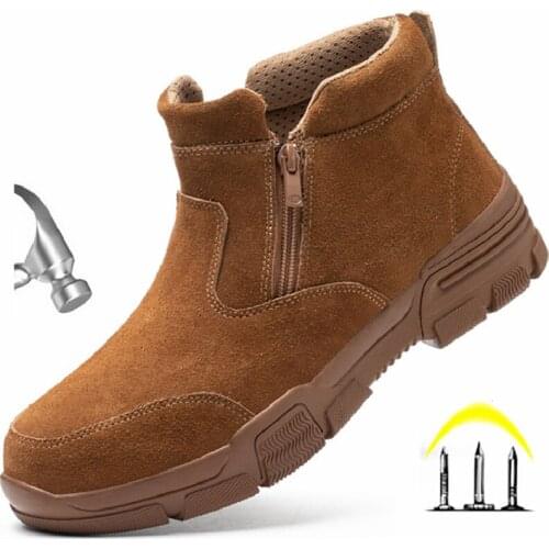 Steel Toe Cap Boots Men Shoes Puncture-Proof Work Safety Shoes Indestructible Working Waterproof Construction Non-slip Sneakers