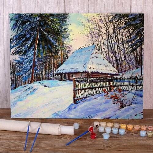 Landscape Bright Winter DIY Painting By Numbers Package Acrylic Paints 40*50 Oil Painting New Design Crafts Adults Art