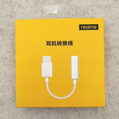 Original Realme Type C 3.5 Jack Earphone Cable USB C to 3.5mm AUX Headphones Adapter For Realme V15 X50 X7 Q2 Pro X50t X50m X3