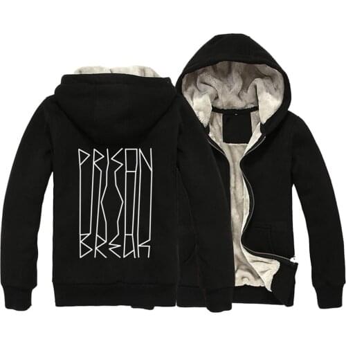 PRISON BREAK Handwriting Letters Woman Girl Parkas Full Zip Coat Plus Velvet Autumn Winter Couple Clothes ZIIART