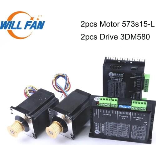 Will Fan Leadshine Stepper Drive 2pcs 3DM580 and 2pcs Motor 573S15-L Nema 23 Motor Drive For CNC Kit Co2 Laser Cutting Machine