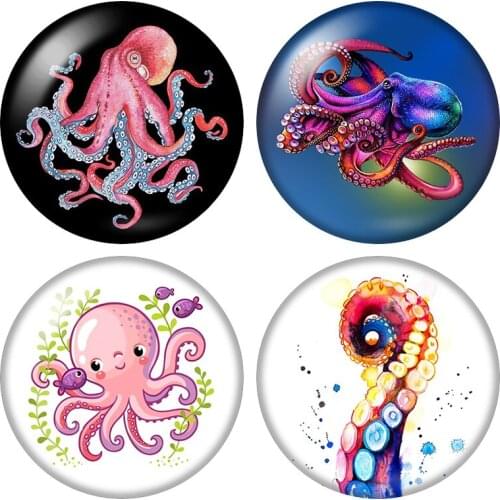 Octopus tentacles Marine life Animals 12mm/16mm/18mm/25mm Round photo glass cabochon demo flat back Making findings
