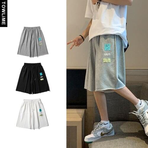 Summer New Harajuku Streetwear Knee Length Shorts For Men Korean Fashion Women Oversized Track Pants Male Casual Trousers