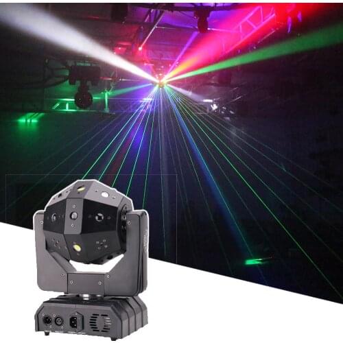 16X3W LED Laser Strobe Beam 3in1 Moving Head Light DMX512 Voic Control 4X15W Stobe Light DJ Disco led Party Wedding Wash Light