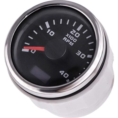 52mm Tachometer 3k 4k 6k RPM With LCD Hour Meter For Car Boat Yacht Waterproof Pointer Tacho Meter Gauge With Red Backlight