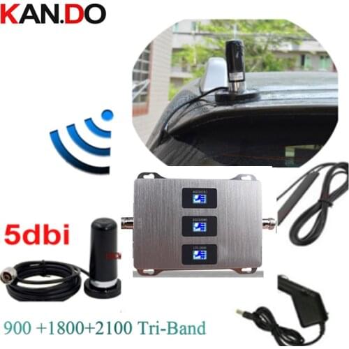 Car use 4G booster repeater 1800 2100 900mhz DCS LTE GSM 2g 3g 4g Tri-Band Signal Booster Cellular Signal Repeater Amplifier
