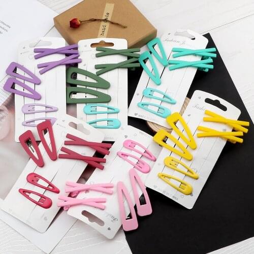 Solid Color Hair Clip Set Simple Frosted BB Hairpin Fashion X-shaped Barrettes Headress Girl Kids Chic Headwear Accessories Gift