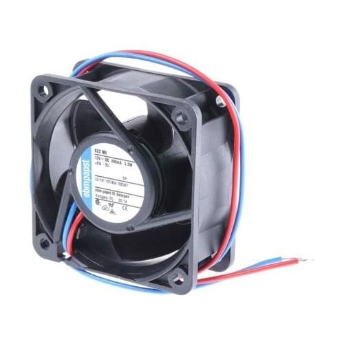 Ebmpapst 622HH cooling fan, size 60 x 60 x 25mm 12 V DC, air flow 56m3/h, 8200rpm