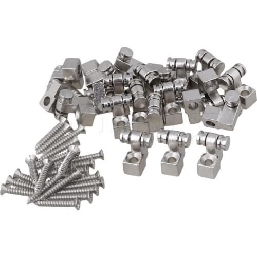 Yibuy 100pcs Chrome Metal Roller String Trees for Guitar Set