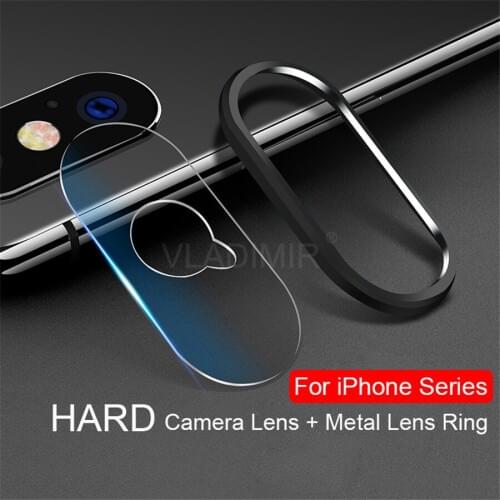 Camera Lens Tempered Glass + Metal Ring Case for IPhone SE 2 2020 8 7 6 6s Plus SE2 XR X XS 11 Pro Max Screen Protector Cover