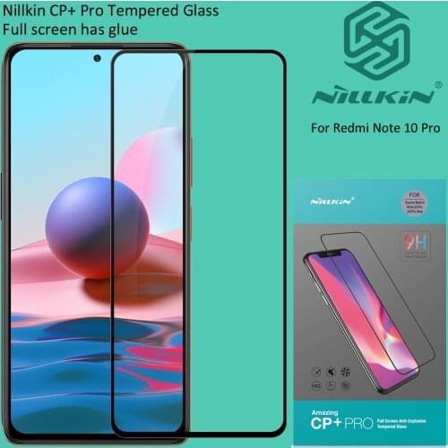 Nillkin Tempered Glass For Xiaomi Redmi Note 10 Pro Screen Guard Protective oleophobic Full glue