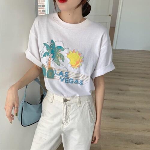 Women T-shirt Harajuku Loose Casual T Shirt Print Short Sleeve T-shirt Plus Size Women Clothing