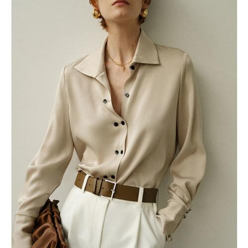 Women Elegant Vintage Slim Tops Double Breasted Blouse Office High Street Office Lady Blouse Shirts Autumn Shirt Female Blusas