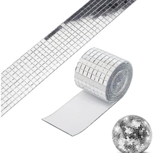 1 Roll Self-adhesive Mosaic Wall Stickers Mini Square Mirrors Mosaic Tiles For DIY Hand Crafts Home Festival Party Decoration