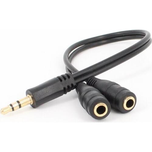 10pcs Audio Splitter Y CORD Jack Male to 2 Female M/F 3.5mm Stereo Earphone