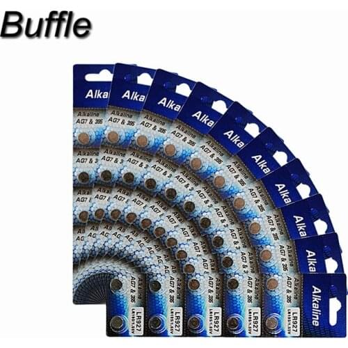 100Pcs/lot 395 SR927SW 399 SR927W LR927 AG7 Watch Battery Button Coin Cell Batteries 1.5V