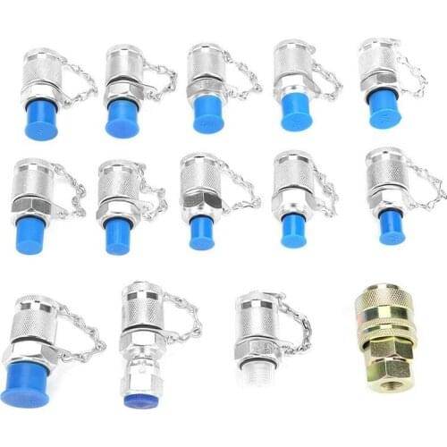 14Pcs Hydraulic Pressure Test Point Testing Coupling Adapter Set for Hydraulic System Kit
