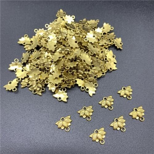 50pcs 10X8mm Alloy Beads Cap Ancient Golden Charms Flower Shape Pendant Charms For Jewelry Making DIY Accessories