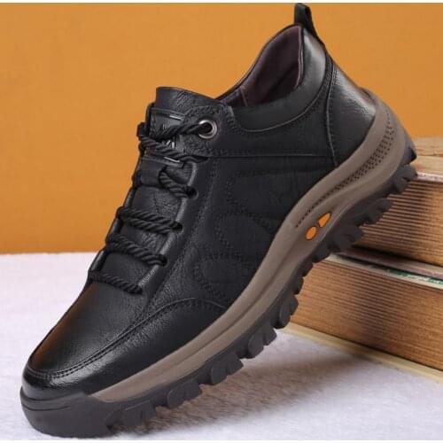 Dgy9Autumn Casual Men Leather Shoes Quality Mens Casual Sneakers Designer Bussiness Outdoor Shoes For Man Driving Work Shoe