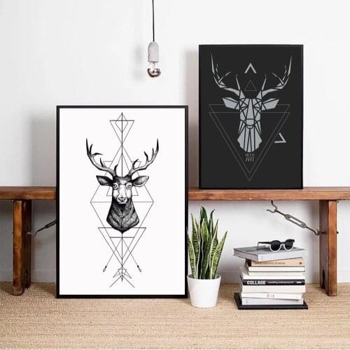 Wild Deer Arrow Geometric Posters and Prints Wall art Decorative Picture Canvas Painting For Living Room Home Decor Unframed
