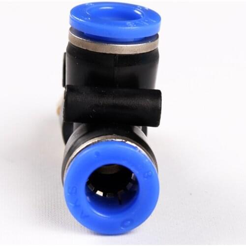 ELECALL 5pcs pneumatic fittings T-type 3-way push thread quick connector Air Quick Fitting Plug PD8-02/PD10-02/PD10-03