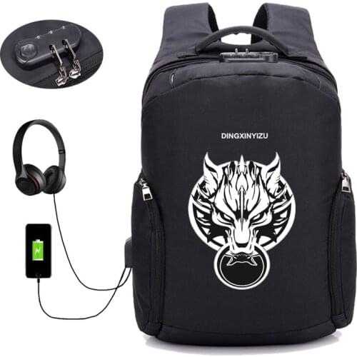 Game Final Fantasy backpack USB Charge Anti Theft Notebook Backpack Waterproof School Bags Teenage Male Laptop Backpack 8 style