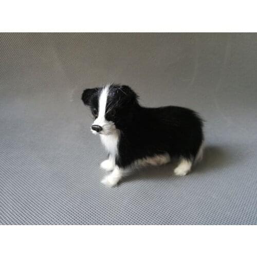 Simulation shepherd plastic&fur black dog model gift about 10x8cm,decoration toy gift w0775