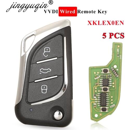 Jingyuqin 5pcs/lot XKLKS0EN Wire 3 Buttons Remote Flip key work for Xhorse VVDI Key Tool English Version