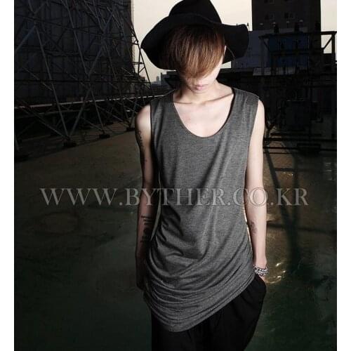Korean Version Summer Men New Personality Nightclub Multi-fold Hem Vest Singer Costumes Tops Tide Vest Plus Size Clothing